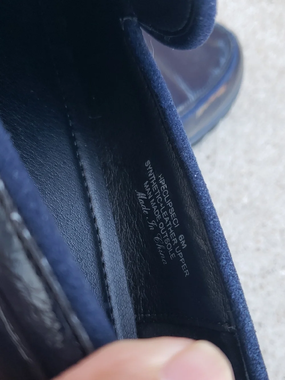 Donald Pliner Eclipse Dark Blue Patent Leather Loafers Shoes Size 6 Old Money